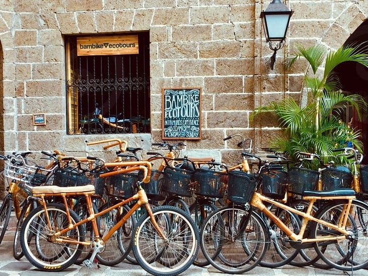 Rent a bamboo bike and explore